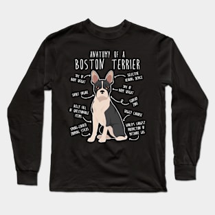 Boston Terrier Dog Anatomy Long Sleeve T-Shirt